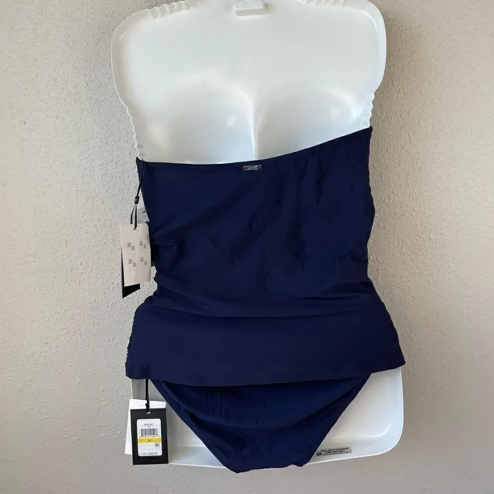 NWT DKNY Two-Piece Navy Blue Swimsuit Size M - Picture 4 of 7